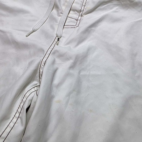 Vintage Quiksilver Boardshorts Size 36 Brown Blue White Y2K Surf Swim Trunks - Picture 8 of 14